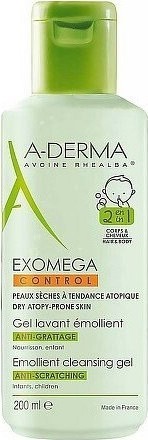 A-DERMA Exomega CONTROL Zvláč.mycí gel 2v1 200ml