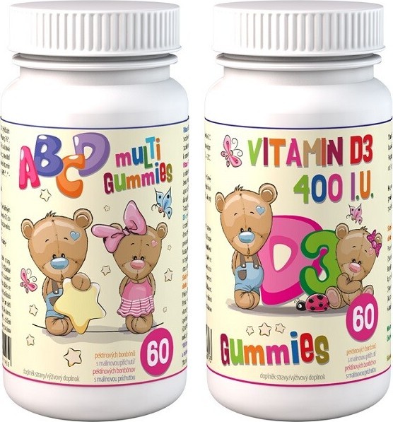 ABCD Multi Gummies+D3 Gummies 2x60 pektinových bonbónů