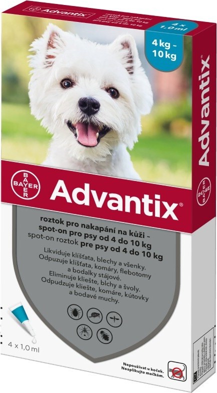 Advantix pro psy 4-10kg spot-on 4x1ml