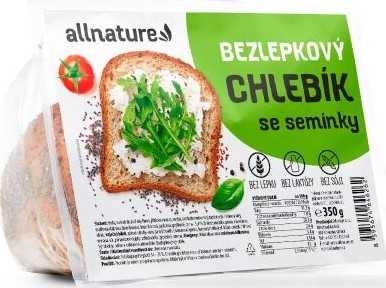 Allnature Bezlepkový chlebík se semínky 350g