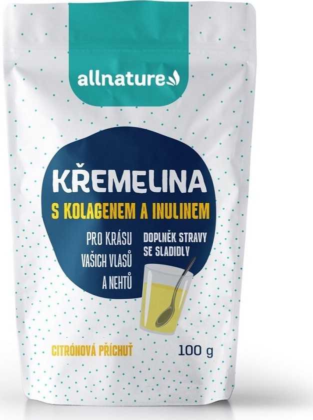 Allnature Křemelina s kolagenem a inulinem - příchuť citrón 100g