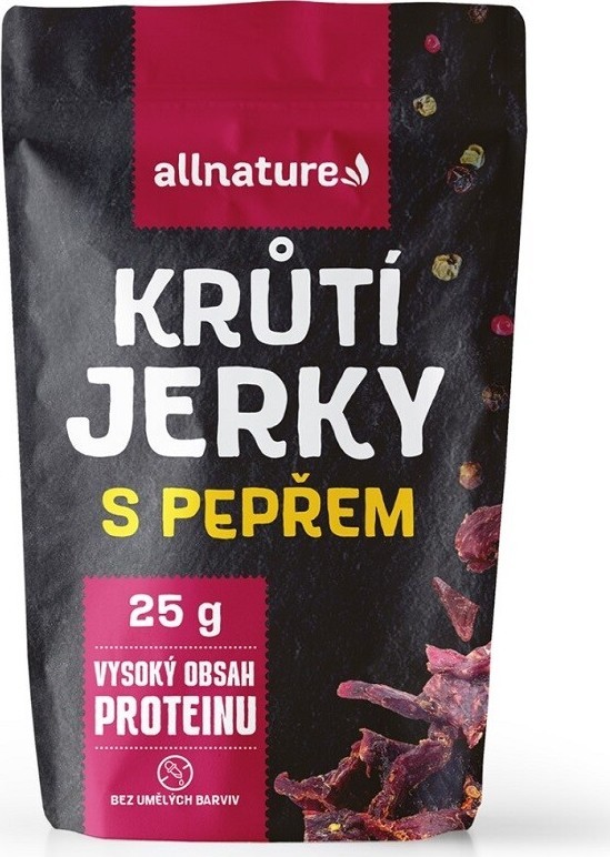 Allnature TURKEY pepper Jerky sušené krůtí maso s pepřem 25g