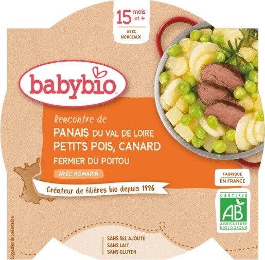 BABYBIO zelenina s farmářskou kachnou 260g