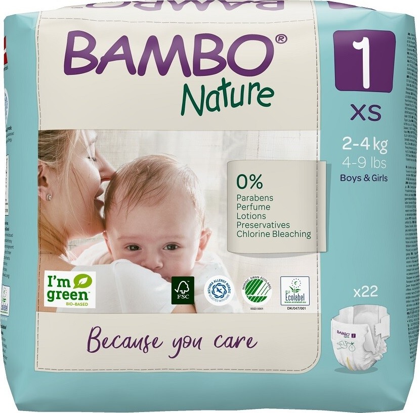 Bambo Nature 1 dětské plenky 2 - 4 kg 22 ks