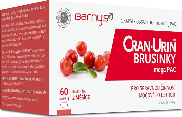 Barnys Cran-Urin megaPAC brusinky cps.60