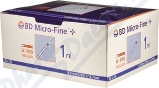 BD MICRO-FINE Plus Sterilní inzulínové stříkačky 1ML U-100 s integrovanou jehlou 29GX12