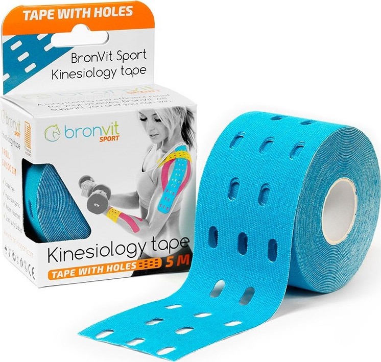 BronVit Sport Kinesio Tape děrovaný modrá 5cmx5m