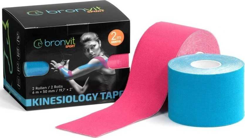 BronVit Sport Kinesio Tape set modrá + růžová 2x5cmx6m