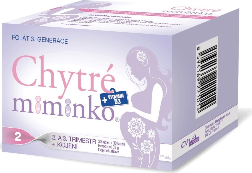 Chytré miminko methylfolát 2 s DHA 60 tablet + 60 kapslí - balení 2 ks