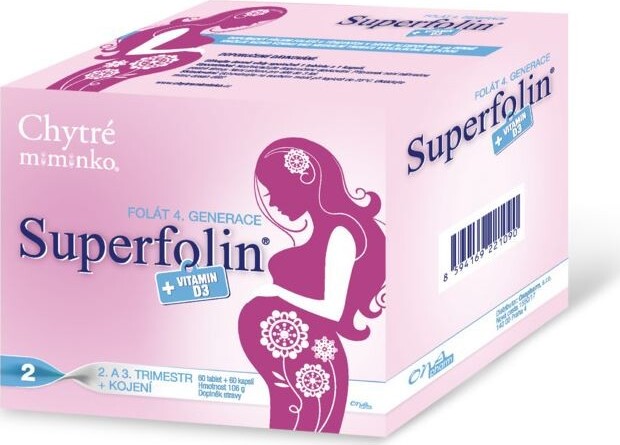 Chytré miminko superfolin 2 MAMA 60 tablet + 60 kapslí - balení 2 ks