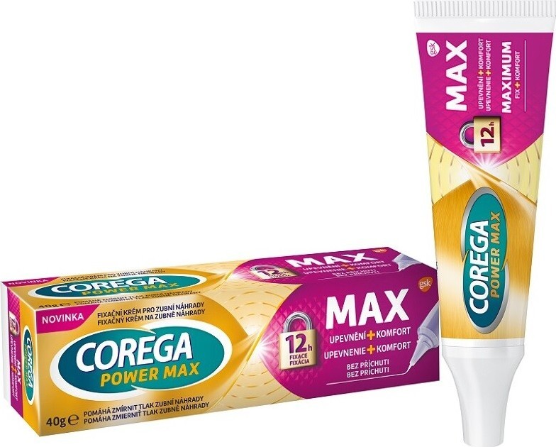 Corega Power Max Upevnění+Komfort fixační krém 40g