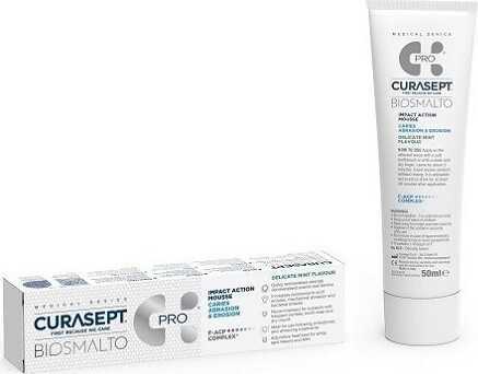 CURASEPT Biosmalto Mousse Abraz&Eroz reminalizující krém Máta 50 ml