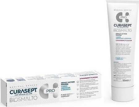 CURASEPT Biosmalto Mousse Abraze&Eroze reminalizující krém Jahoda 50 ml