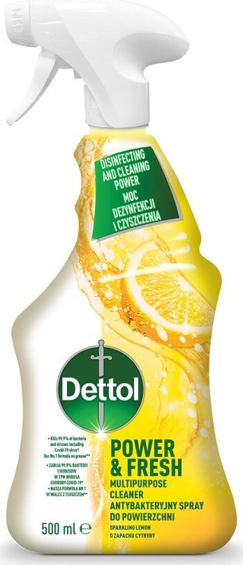 Dettol Power & Fresh antibakteriální sprej na povrchy Citron & limeta 500 ml