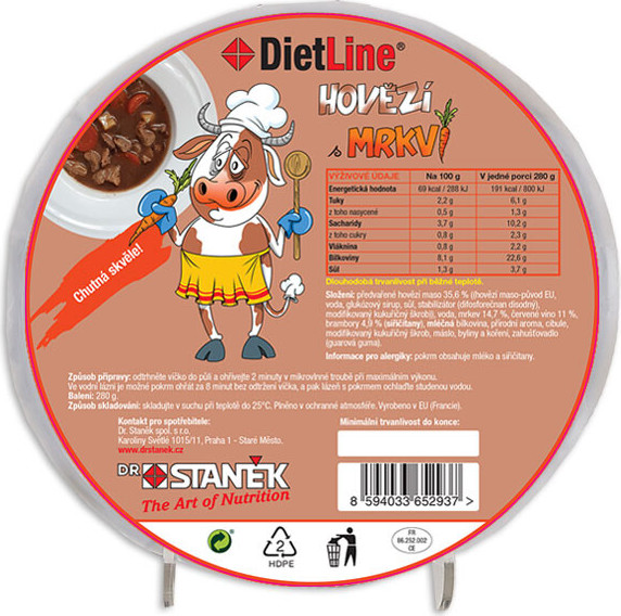 DietLine Hovězí maso s mrkví 280g