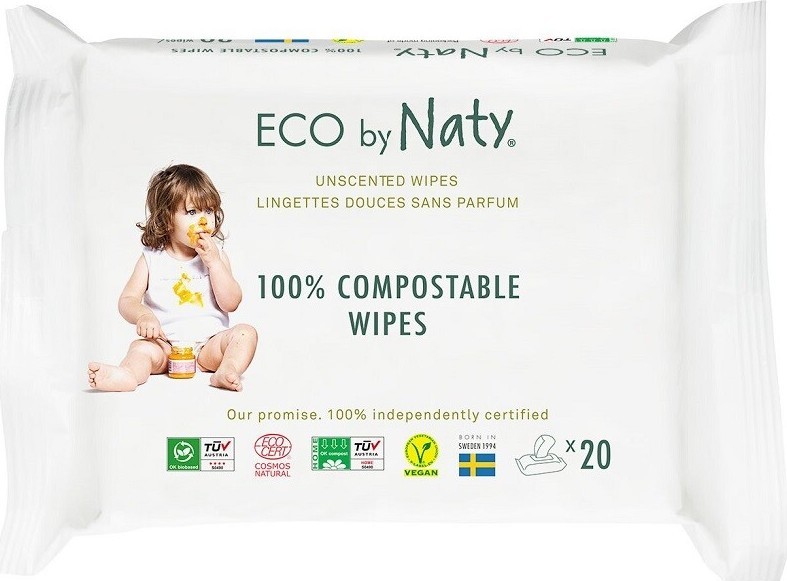 Eco by Naty vlhčené ubrousky bez vůně 20ks