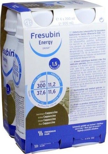 FRESUBIN ENERGY DRINK PŘÍCHUŤ CAPPUCCINO perorální roztok 4X200ML