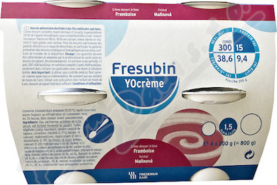 FRESUBIN YOCREME PŘÍCHUŤ MALINOVÁ perorální roztok 4X200G