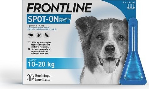 Frontline Spot On Dog 10-20kg pipeta 3x1.34ml