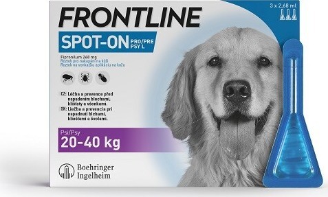 Frontline Spot On Dog 20-40kg pipeta 3x2.68ml