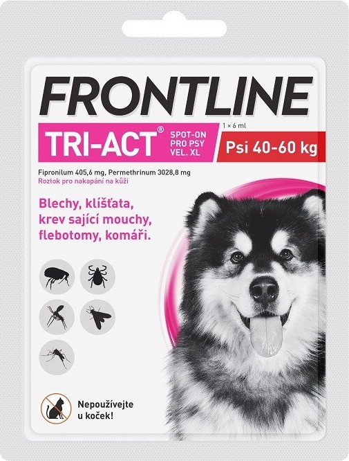 Frontline Tri-Act psi 40-60kg spot-on pipeta 1x6ml