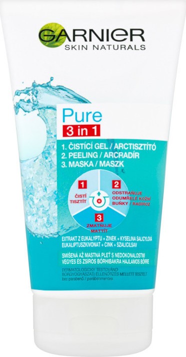 Garnier Pure čistící gel peeling a maska 3v1 150ml