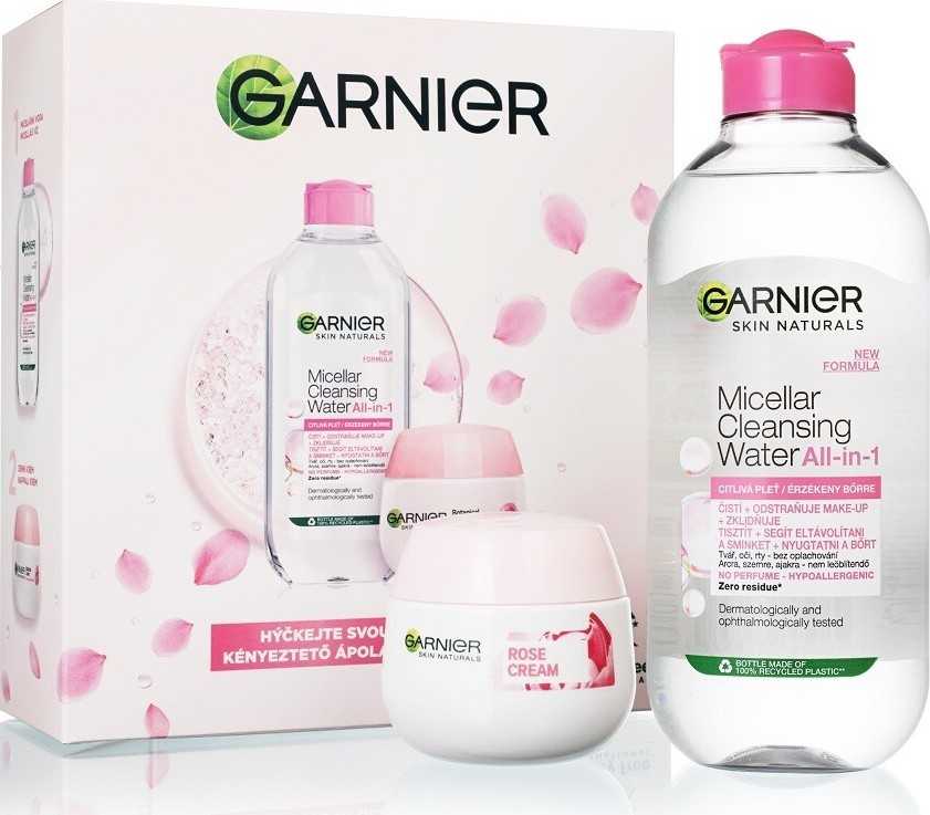 GARNIER Skin Naturals Rose pro citlivou pleť dárkové balení