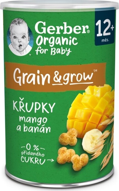 Gerber Křupky s mangem a banánem BIO 35g 12M