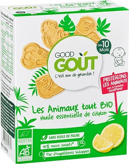 Good Gout Sušenky citronová zvířátka BIO 80g 10M