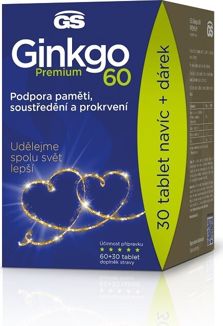 GS Ginkgo 60 Premium 60+30 tablet - balení 2 ks