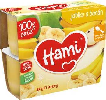 Hami 100% ov. jablko a banán 4x100g 4M