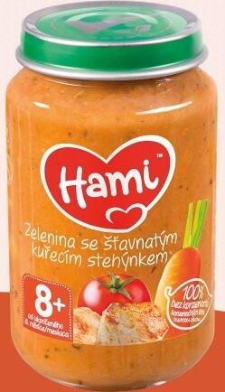 Hami příkrm zelenina se šťav.kuř.stehýnkem 200g 8M C-197