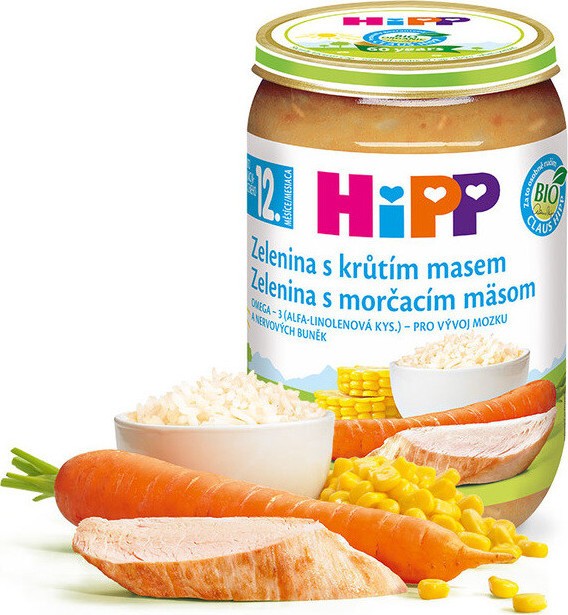 HiPP BIO zelenina s krůtím 220 g