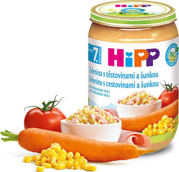 HiPP JUNIOR BIO Zelenina s těst.a šunkou 220g