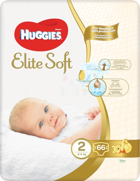 HUGGIES Elite Soft 3-6kg 66ks