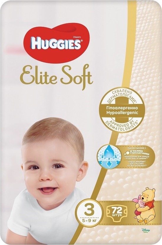 HUGGIES Elite Soft 3 5-9kg 72ks