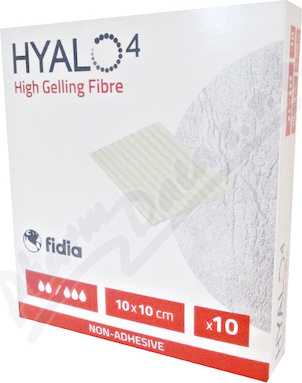 HYALO4 HIGH GELLING FIBRE 10 X 10 CM VYSOCE ABSORPČNÍ A GELUJÍCÍ KRYTÍ K PODPOŘE HOJENÍ