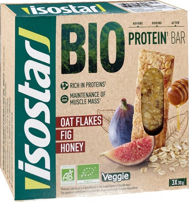 ISOSTAR Protein tyčinky vločky-fíky-med Bio 3x30g