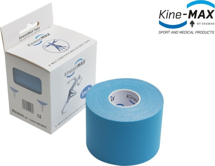 KineMAX 4Way kinesiology tape modrá 5cmx5m