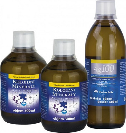 Koloidní minerály 2x300ml + Ag100 10ppm 500ml