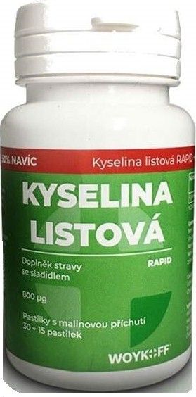 Kyselina listová RAPID 30+15 pastilek