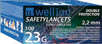 LANCETY WELLION SAFETY LANCETS 23G jednorázové bezpečnostní lancety 23G