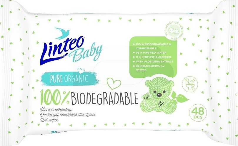 Linteo Baby Vlhčené ubrousky BIODEGRADABLE 48ks