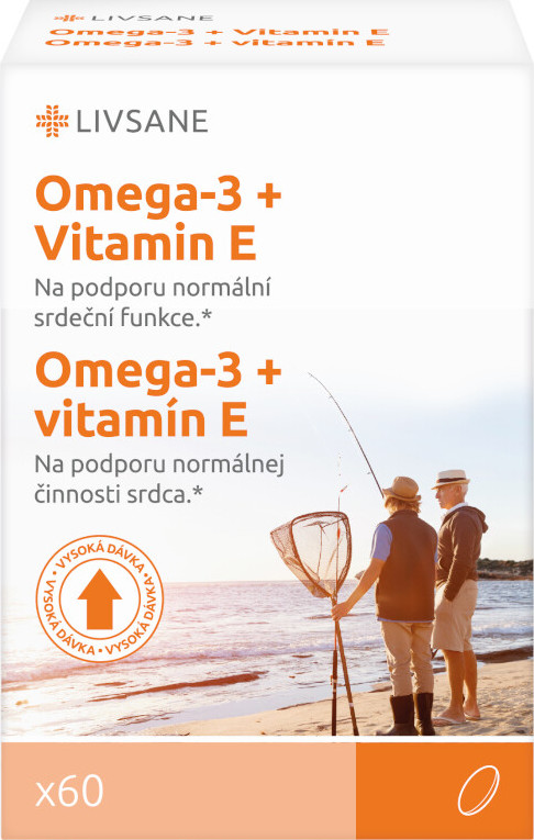 LIVSANE Omega 3 + Vitamin E vysoká dávka 60ks