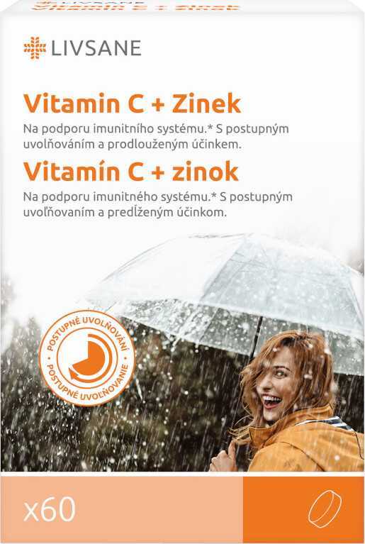 LIVSANE Vitamin C + Zinek vysoká dávka 60ks