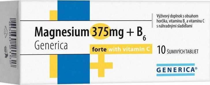 Magnesium 375mg+B6 forte Generica+Vit.C eff.tbl.10