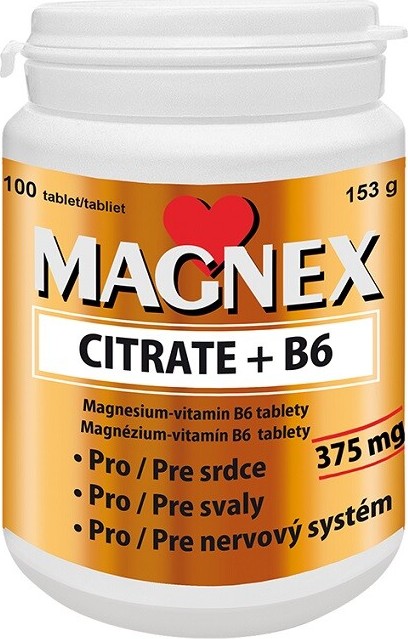 Magnex citrate 375mg+B6 tbl.100