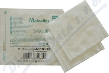 MATOPAT MATOVLIES KOMPRESY Z NETKANÉ TEXTILIE STERILNÍ 10CMX10CM