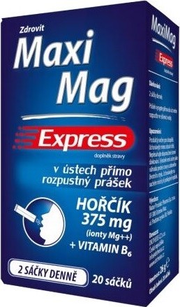 MaxiMag Express hořčík 375 mg+B6 direct 20 sáčků