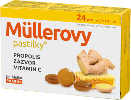 Müllerovy pastilky s propolisem a zázvorem 24ks